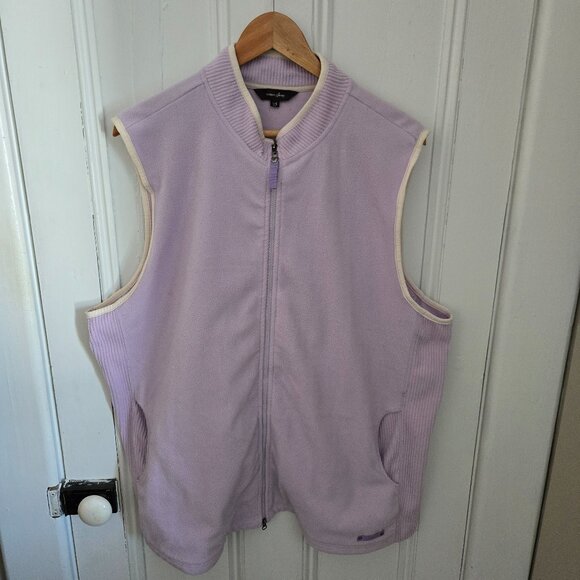 Pink Large Plus Cotton Ginny Fleece Vest (26" PTP) - Picture 1 of 8